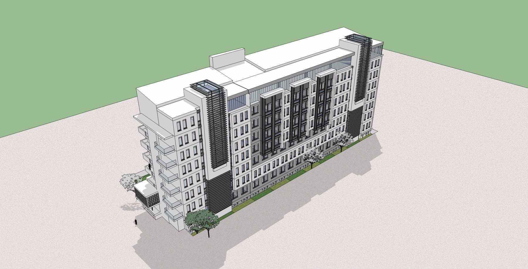 现代高层办公楼su模型下载