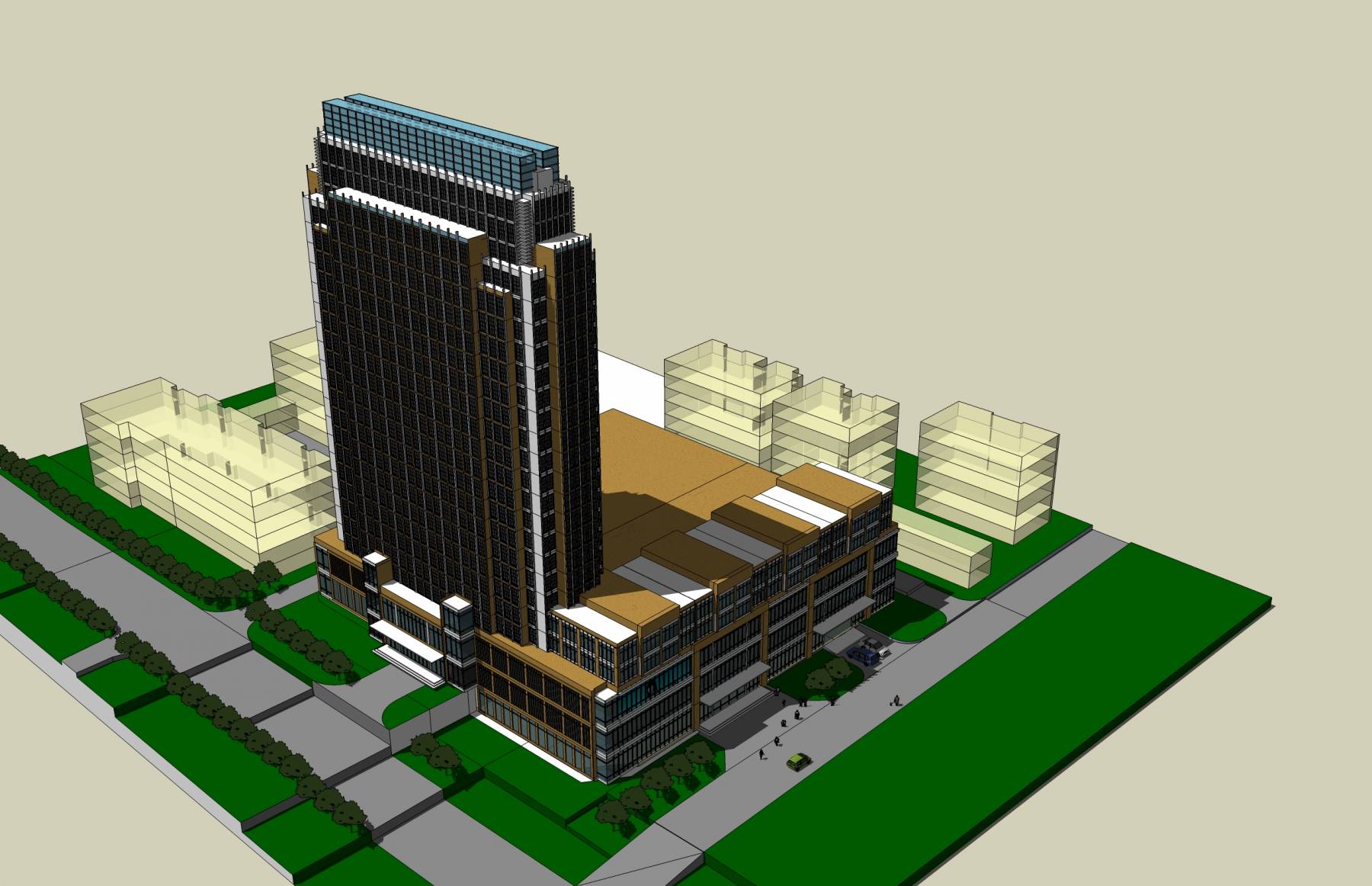 現代高層商業辦公樓su模型下載