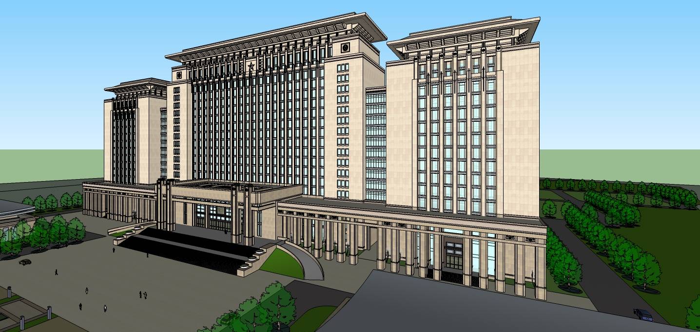 新疆行政办公楼su模型下载